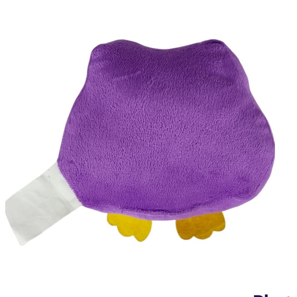 PLUSHEEZ Purple Pink Owl Shaped Plush Pillow Ruffles 9" x 7" Decor - Picture 2 of 4
